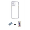 MARSİLYAN™- iPhone 12 Pro Max Kılıf Nova Asil Özel Seri - Siyah Joko 5D Cam + Shine Kamera Lens Koruma Cam - GS