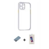 MARSİLYAN™- iPhone 12 Pro Max Kılıf Nova Asil Özel Seri - Siyah Joko 5D Cam + Shine Kamera Lens Koruma Cam - GI