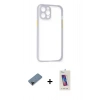 MARSİLYAN™- iPhone 12 Pro Max Kılıf Nova Asil Özel Seri - Siyah Joko 5D Cam + Shine Kamera Lens Koruma Cam - SH