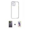 MARSİLYAN™- iPhone 12 Pro Max Kılıf Nova Asil Özel Seri - Siyah Joko 5D Cam + Neon Fosforlu Kamera Lens - YL