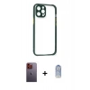 MARSİLYAN™- iPhone 12 Pro Max Kılıf Nova Asil Özel Seri - Siyah Joko Magic 5D Cam + Neon Fosforlu Kamera Lens - TU