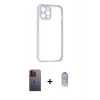 MARSİLYAN™- iPhone 12 Pro Max Kılıf Nova Asil Özel Seri - Siyah Joko Magic 5D Cam + Neon Fosforlu Kamera Lens - TU