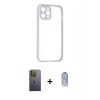 MARSİLYAN™- iPhone 12 Pro Max Kılıf Nova Asil Özel Seri - Siyah Joko Magic 5D Cam + Neon Fosforlu Kamera Lens - YL