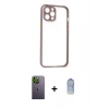 MARSİLYAN™- iPhone 12 Pro Max Kılıf Nova Asil Özel Seri - Siyah Joko Magic 5D Cam + Neon Fosforlu Kamera Lens - YL