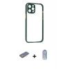 MARSİLYAN™- iPhone 12 Pro Max Kılıf Nova Asil Özel Seri - Siyah Joko Magic 5D Cam + Renkli Kamera Lens Koruma Cam - SI