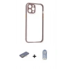 MARSİLYAN™- iPhone 12 Pro Max Kılıf Nova Asil Özel Seri - Siyah Joko Magic 5D Cam + Renkli Kamera Lens Koruma Cam - SI