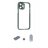 MARSİLYAN™- iPhone 12 Pro Max Kılıf Nova Asil Özel Seri - Siyah Joko Magic 5D Cam + Renkli Kamera Lens Koruma Cam - YL