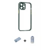 MARSİLYAN™- iPhone 12 Pro Max Kılıf Nova Asil Özel Seri - Siyah Joko Magic 5D Cam + Shine Kamera Lens Koruma Cam - MI