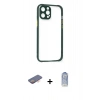 MARSİLYAN™- iPhone 12 Pro Max Kılıf Nova Asil Özel Seri - Siyah Joko Magic 5D Cam + Renkli Kamera Lens Koruma Cam - TU
