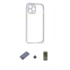 MARSİLYAN™- iPhone 12 Pro Max Kılıf Nova Asil Özel Seri - Siyah Joko Magic 5D Hayalet Cam + Gold Metal Kamera Lens Koruma Cam
