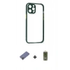 MARSİLYAN™- iPhone 12 Pro Max Kılıf Nova Asil Özel Seri - Siyah Joko Magic 5D Hayalet Cam + Gold Metal Kamera Lens Koruma Cam
