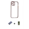MARSİLYAN™- iPhone 12 Pro Max Kılıf Nova Asil Özel Seri - Siyah Joko Magic 5D Hayalet Cam + Metal Kamera Lens Koruma Cam - GD