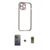 MARSİLYAN™- iPhone 12 Pro Max Kılıf Nova Asil Özel Seri - Siyah Joko Magic 5D Hayalet Cam + Neon Fosforlu Kamera Lens - YL
