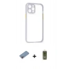 MARSİLYAN™- iPhone 12 Pro Max Kılıf Nova Asil Özel Seri - Siyah Joko Magic 5D Hayalet Cam + Shine Kamera Lens Koruma Cam - PE