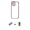 MARSİLYAN™- iPhone 12 Pro Max Kılıf Nova Asil Özel Seri - Siyah Joko Magic 5D Hayalet Cam + Shine Kamera Lens Koruma Cam - PE