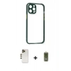 MARSİLYAN™- iPhone 12 Pro Max Kılıf Nova Asil Özel Seri - Siyah Joko Magic 5D Hayalet Cam + Shine Kamera Lens - GD