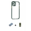 MARSİLYAN™- iPhone 12 Pro Max Kılıf Nova Asil Özel Seri - Siyah Joko Magic 5D Hayalet Cam + Shine Kamera Lens Koruma Cam - PE