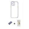 MARSİLYAN™- iPhone 12 Pro Max Kılıf Nova Asil Özel Seri - Siyah Mat Seramik Nano Ekran Koruyucu + Metal Kamera Lens Koruma Cam - GD