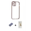 MARSİLYAN™- iPhone 12 Pro Max Kılıf Nova Asil Özel Seri - Siyah Mat Seramik Nano Ekran Koruyucu + Metal Kamera Lens Koruma Cam - GD