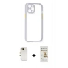 MARSİLYAN™- iPhone 12 Pro Max Kılıf Nova Asil Özel Seri - Siyah Mat Seramik Nano Ekran Koruyucu + Gold Shine Kamera Lens