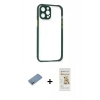 MARSİLYAN™- iPhone 12 Pro Max Kılıf Nova Asil Özel Seri - Siyah Mat Seramik Nano Ekran Koruyucu + Shine Kamera Lens Koruma Cam - GS