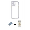 MARSİLYAN™- iPhone 12 Pro Max Kılıf Nova Asil Özel Seri - Siyah Mat Seramik Nano Ekran Koruyucu + Shine Kamera Lens Koruma Cam - GS