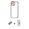 MARSİLYAN™- iPhone 12 Pro Max Kılıf Nova Asil Özel Seri - Siyah Mat Seramik Nano Ekran Koruyucu + Metal Kamera Lens Koruma Cam - KI