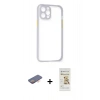 MARSİLYAN™- iPhone 12 Pro Max Kılıf Nova Asil Özel Seri - Siyah Mat Seramik Nano Ekran Koruyucu + Renkli Kamera Lens Koruma Cam - TU