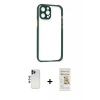 MARSİLYAN™- iPhone 12 Pro Max Kılıf Nova Asil Özel Seri - Siyah Mat Seramik Nano Ekran Koruyucu + Shine Kamera Lens - LT