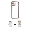 MARSİLYAN™- iPhone 12 Pro Max Kılıf Nova Asil Özel Seri - Siyah Mat Seramik Nano Ekran Koruyucu + Shine Kamera Lens - LT