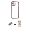 MARSİLYAN™- iPhone 12 Pro Max Kılıf Nova Asil Özel Seri - Siyah Mat Seramik Nano Ekran Koruyucu + Shine Kamera Lens Koruma Cam - SH