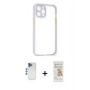 MARSİLYAN™- iPhone 12 Pro Max Kılıf Nova Asil Özel Seri - Siyah Mat Seramik Nano Ekran Koruyucu + Shine Kamera Lens - LT