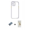 MARSİLYAN™- iPhone 12 Pro Max Kılıf Nova Asil Özel Seri - Siyah Mat Seramik Nano Ekran Koruyucu + Shine Kamera Lens Koruma Cam - SH