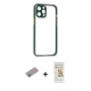 MARSİLYAN™- iPhone 12 Pro Max Kılıf Nova Asil Özel Seri - Siyah Mat Seramik Nano Ekran Koruyucu + Shine Kamera Lens Koruma Cam - SABE