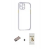 MARSİLYAN™- iPhone 12 Pro Max Kılıf Nova Asil Özel Seri - Siyah Mat Seramik Nano Ekran Koruyucu + Shine Kamera Lens Koruma Cam - SABE