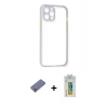 MARSİLYAN™- iPhone 12 Pro Max Kılıf Nova Asil Özel Seri - Siyah Polymer Nano Ekran Koruyucu + Metal Kamera Lens Koruma Cam - GD