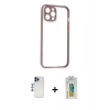 MARSİLYAN™- iPhone 12 Pro Max Kılıf Nova Asil Özel Seri - Siyah Polymer Nano Ekran Koruyucu + Shine Kamera Lens - LT