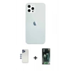 MARSİLYAN™- iPhone 12 Pro Max Kılıf Nova Çizgi - Şeffaf 360 Full Body Arka Koruyucu + Shine Kamera Lens - LT