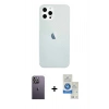 MARSİLYAN™- iPhone 12 Pro Max Kılıf Nova Çizgi - Şeffaf Royal Nano Ekran Koruyucu + Neon Fosforlu Kamera Lens - BZ