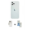 MARSİLYAN™- iPhone 12 Pro Max Kılıf Nova Çizgi - Şeffaf Royal Nano Ekran Koruyucu + Shine Kamera Lens - GD