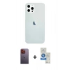 MARSİLYAN™- iPhone 12 Pro Max Kılıf Nova Çizgi - Şeffaf Royal Nano Ekran Koruyucu + Neon Fosforlu Kamera Lens - TU