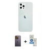 MARSİLYAN™- iPhone 12 Pro Max Kılıf Nova Çizgi - Şeffaf Royal Nano Ekran Koruyucu + Neon Fosforlu Kamera Lens - SI