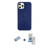 MARSİLYAN™- iPhone 12 Pro Max Kılıf Nova Çizgi - Şeffaf Royal Nano Ekran Koruyucu + Shine Kamera Lens Koruma Cam - MI