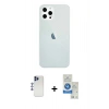 MARSİLYAN™- iPhone 12 Pro Max Kılıf Nova Çizgi - Şeffaf Royal Nano Ekran Koruyucu + Shine Kamera Lens - LT