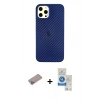 MARSİLYAN™- iPhone 12 Pro Max Kılıf Nova Çizgi - Şeffaf Royal Nano Ekran Koruyucu + Shine Kamera Lens Koruma Cam - SABE