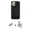 MARSİLYAN™- iPhone 12 Pro Max Kılıf Nova Çizgi - Şeffaf Royal Nano Ekran Koruyucu + Shine Kamera Lens Koruma Cam - SABE