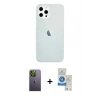 MARSİLYAN™- iPhone 12 Pro Max Kılıf Nova Çizgi - Şeffaf Royal Nano Ekran Koruyucu + Yeşil Neon Fosforlu Kamera Lens