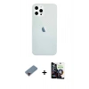 MARSİLYAN™- iPhone 12 Pro Max Kılıf Nova Çizgi - Şeffaf Temperli Cam Ekran Koruyucu + Metal Kamera Lens Koruma Cam - KI
