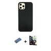 MARSİLYAN™- iPhone 12 Pro Max Kılıf Nova Çizgi - Şeffaf Temperli Cam Ekran Koruyucu + Shine Kamera Lens Koruma Cam - GD