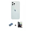 MARSİLYAN™- iPhone 12 Pro Max Kılıf Nova Çizgi - Şeffaf Temperli Cam Ekran Koruyucu + Shine Kamera Lens Koruma Cam - GD